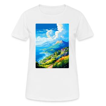 Mont Pélion Grèce Affiche de voyage vintage souvenir - T-shirt respirant Femme - blanc - Devant - AI Model Female 172 dark (172cm)