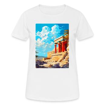 Knossos Palace Greece Vintage Travel Poster WPA - Women's Breathable T-Shirt - white - Front - AI Model Female 172 dark (172cm)
