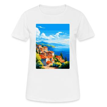 Samos Griechenland Vintage Reiseposter WPA Souvenir - Frauen T-Shirt atmungsaktiv - Weiß - Vorne - AI Model Female 172 dark (172cm)