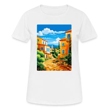 Vila Vicosa Portugal Vintage Travel Poster WPA Art - Women's Breathable T-Shirt - white - Front - AI Model Female 172 dark (172cm)