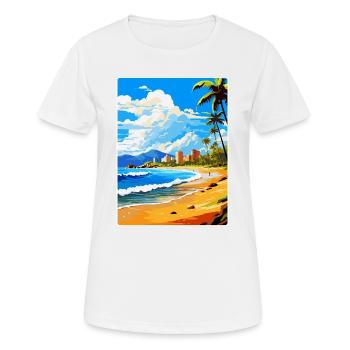 Playa De Las Americas Espagne Affiche de voyage vintage - T-shirt respirant Femme - blanc - Devant - AI Model Female 172 dark (172cm)