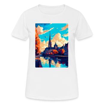 Bonn Allemagne Affiche de voyage vintage WPA Souvenir - T-shirt respirant Femme - blanc - Devant - AI Model Female 172 dark (172cm)