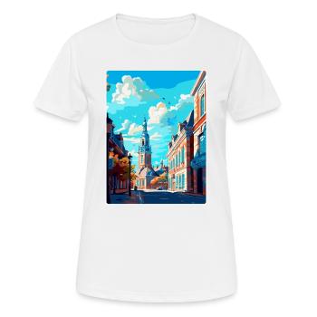 Breda Niederlande Vintage Reiseplakat Souvenir - Frauen T-Shirt atmungsaktiv - Weiß - Vorne - AI Model Female 172 dark (172cm)