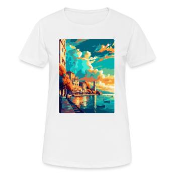 Thessalonique Grèce Affiche de voyage vintage souvenir - T-shirt respirant Femme - blanc - Devant - AI Model Female 172 dark (172cm)