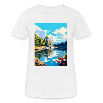 Parc national d’Ojcowski Pologne Affiche de voyage WPA - T-shirt respirant Femme - blanc - Devant - AI Model Female 172 dark (172cm)
