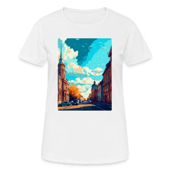 Lodz Pologne Affiche de voyage vintage WPA Art Souvenir - T-shirt respirant Femme - blanc - Devant - AI Model Female 172 dark (172cm)