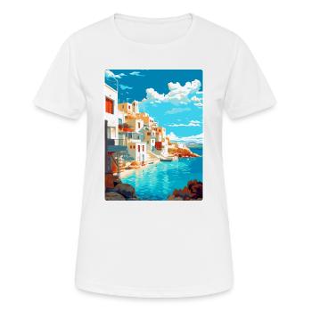 Naxos Greece Vintage Travel Poster WPA Souvenir - Women's Breathable T-Shirt - white - Front - AI Model Female 172 dark (172cm)