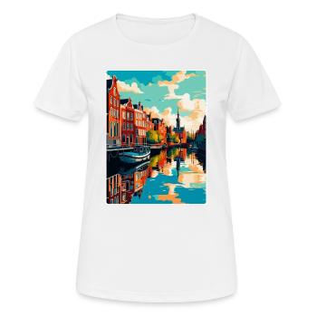 Leeuwarden Pays-Bas Affiche de voyage vintage WPA - T-shirt respirant Femme - blanc - Devant - AI Model Female 172 dark (172cm)