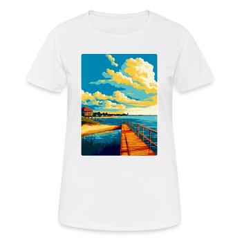 Swinoujscie Pologne Affiche de voyage vintage souvenir - T-shirt respirant Femme - blanc - Devant - AI Model Female 172 dark (172cm)