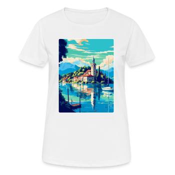 Worthersee Autriche Affiche de voyage vintage souvenir - T-shirt respirant Femme - blanc - Devant - AI Model Female 172 dark (172cm)