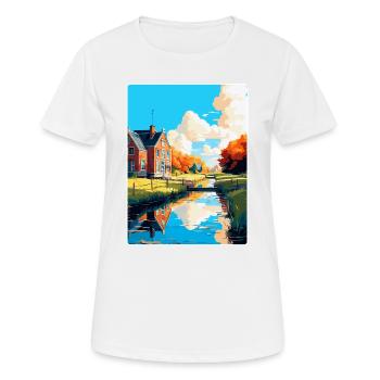 Uitgeest Netherlands Vintage Travel Poster WPA Art - Women's Breathable T-Shirt - white - Front - AI Model Female 172 dark (172cm)