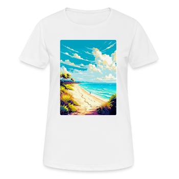Strand Podrace Kroatien Vintage Reiseposter WPA - Frauen T-Shirt atmungsaktiv - Weiß - Vorne - AI Model Female 172 dark (172cm)