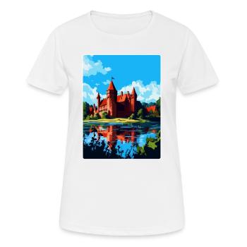 Château de Malbork Pologne Affiche de voyage vintage WPA - T-shirt respirant Femme - blanc - Devant - AI Model Female 172 dark (172cm)