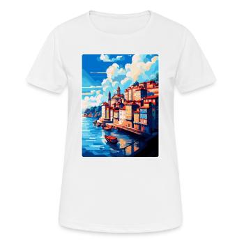 Porto Portugal Vintage Reiseplakat Souvenir WPA - Frauen T-Shirt atmungsaktiv - Weiß - Vorne - AI Model Female 172 dark (172cm)
