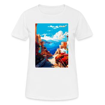 Crète Grèce Affiche de voyage vintage WPA Souvenir - T-shirt respirant Femme - blanc - Devant - AI Model Female 172 dark (172cm)