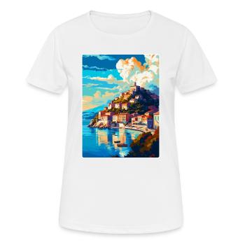 Kavala Grèce Vintage Affiche de voyage WPA Souvenir - T-shirt respirant Femme - blanc - Devant - AI Model Female 172 dark (172cm)