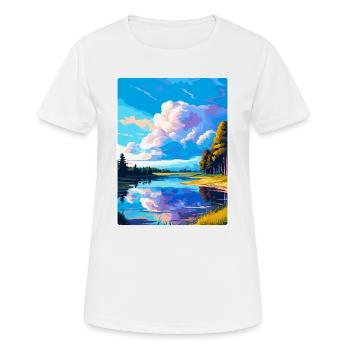 Wigry Pologne Affiche de voyage vintage WPA Souvenir - T-shirt respirant Femme - blanc - Devant - AI Model Female 172 dark (172cm)