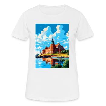 Kalmar Schweden Vintage Reiseposter WPA Souvenir - Frauen T-Shirt atmungsaktiv - Weiß - Vorne - AI Model Female 172 dark (172cm)