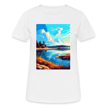 Warta Mouth Poland Vintage Travel Poster Souvenir - Women's Breathable T-Shirt - white - Front - AI Model Female 172 dark (172cm)