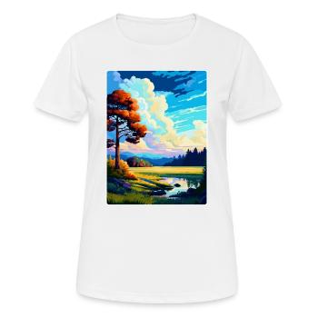Roztocze Pologne Affiche de voyage vintage souvenir WPA - T-shirt respirant Femme - blanc - Devant - AI Model Female 172 dark (172cm)