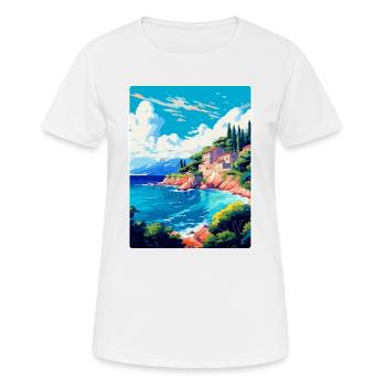 Punta Rata Kroatien Vintage Reiseplakat Souvenir - Frauen T-Shirt atmungsaktiv - Weiß - Vorne - AI Model Female 172 dark (172cm)