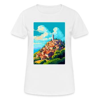 Motovun Kroatien Vintage Reiseplakat Souvenir WPA - Frauen T-Shirt atmungsaktiv - Weiß - Vorne - AI Model Female 172 dark (172cm)