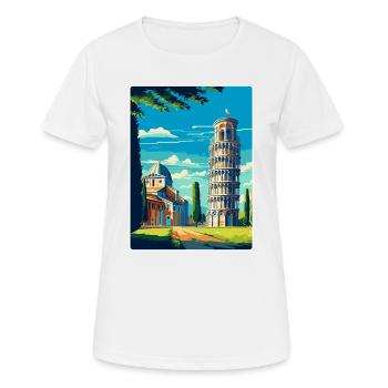 Pisa Italien Vintage Reiseplakat Souvenir Souvenir - Frauen T-Shirt atmungsaktiv - Weiß - Vorne - AI Model Female 172 dark (172cm)