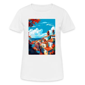 Tomar Portugal Affiche de voyage vintage Souvenir WPA - T-shirt respirant Femme - blanc - Devant - AI Model Female 172 dark (172cm)