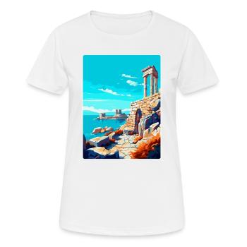 Delos Grèce Vintage Poster Voyage WPA Souvenir - T-shirt respirant Femme - blanc - Devant - AI Model Female 172 dark (172cm)