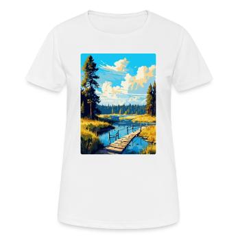 Bory Tucholskie Poland Vintage Travel Poster WPA - Women's Breathable T-Shirt - white - Front - AI Model Female 172 dark (172cm)
