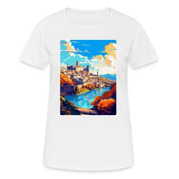 Toledo Spanien Vintage Reiseposter WPA Souvenir - Frauen T-Shirt atmungsaktiv - Weiß - Vorne - AI Model Female 172 dark (172cm)
