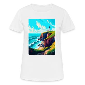 Cabo Da Roca Portugal Affiche de voyage vintage WPA - T-shirt respirant Femme - blanc - Devant - AI Model Female 172 dark (172cm)
