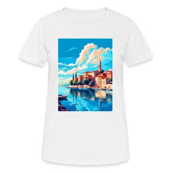 Novigrad Kroatien Vintage Reise Poster Souvenir - Frauen T-Shirt atmungsaktiv - Weiß - Vorne - AI Model Female 172 dark (172cm)