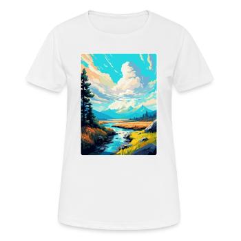 Pieninski Pologne Affiche de voyage vintage souvenir - T-shirt respirant Femme - blanc - Devant - AI Model Female 172 dark (172cm)