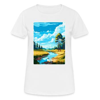 Swietokrzyski Poland Vintage Travel Poster WPA Art - Women's Breathable T-Shirt - white - Front - AI Model Female 172 dark (172cm)