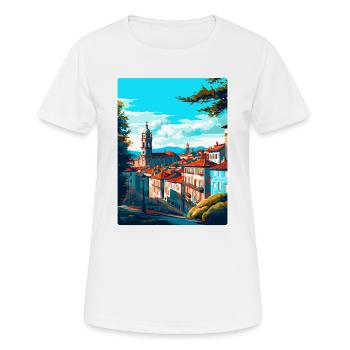 Braga Portugal Affiche de voyage vintage Souvenir WPA - T-shirt respirant Femme - blanc - Devant - AI Model Female 172 dark (172cm)