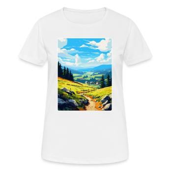 Karkonosze Pologne Affiche de voyage vintage souvenir - T-shirt respirant Femme - blanc - Devant - AI Model Female 172 dark (172cm)