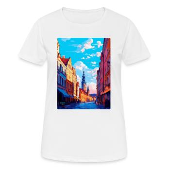 Plzen République tchèque Vintage Affiche de voyage WPA Art - T-shirt respirant Femme - blanc - Devant - AI Model Female 172 dark (172cm)
