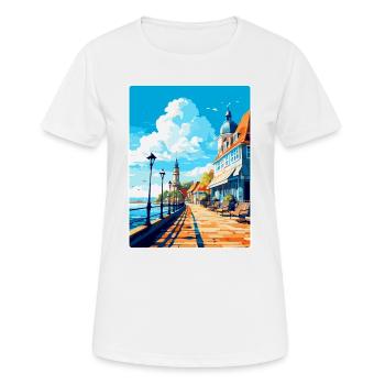Zoppot Polen Vintage Reiseplakat WPA Souvenir - Frauen T-Shirt atmungsaktiv - Weiß - Vorne - AI Model Female 172 dark (172cm)