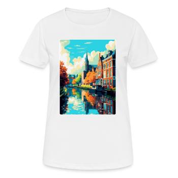 Zwolle Pays-Bas Affiche de voyage vintage souvenir - T-shirt respirant Femme - blanc - Devant - AI Model Female 172 dark (172cm)