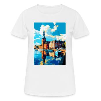 Helsingborg Schweden Vintage Reiseplakat Souvenir - Frauen T-Shirt atmungsaktiv - Weiß - Vorne - AI Model Female 172 dark (172cm)