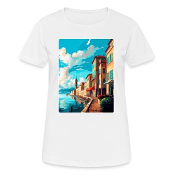 Bayonne France Vintage Travel Poster Souvenir WPA - Women's Breathable T-Shirt - white - Front - AI Model Female 172 dark (172cm)