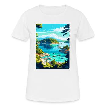Mljet Nationalpark Kroatien Vintage Reiseplakat - Frauen T-Shirt atmungsaktiv - Weiß - Vorne - AI Model Female 172 dark (172cm)