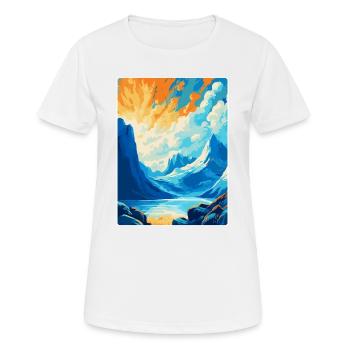Bodo Norway Vintage Travel Poster WPA Art Souvenir - Women's Breathable T-Shirt - white - Front - AI Model Female 172 dark (172cm)