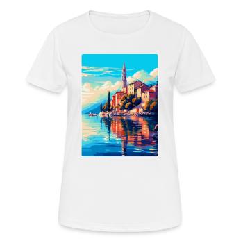Lovran Kroatien Vintage Reiseplakat Souvenir WPA - Frauen T-Shirt atmungsaktiv - Weiß - Vorne - AI Model Female 172 dark (172cm)