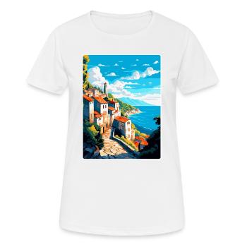 Ston Kroatien Vintage Reiseposter WPA Souvenir - Frauen T-Shirt atmungsaktiv - Weiß - Vorne - AI Model Female 172 dark (172cm)