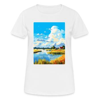 Biebrza Pologne Affiche de voyage vintage Souvenir WPA - T-shirt respirant Femme - blanc - Devant - AI Model Female 172 dark (172cm)