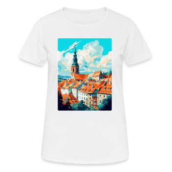 Mikulov République tchèque Affiche de voyage vintage WPA - T-shirt respirant Femme - blanc - Devant - AI Model Female 172 dark (172cm)