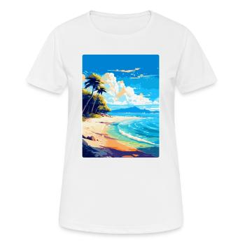 Strand Jakirusa Kroatien Vintage Reiseposter WPA - Frauen T-Shirt atmungsaktiv - Weiß - Vorne - AI Model Female 172 dark (172cm)