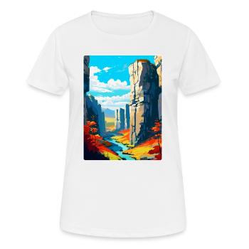 Affiche de voyage du Karst morave en République tchèque WPA - T-shirt respirant Femme - blanc - Devant - AI Model Female 172 dark (172cm)